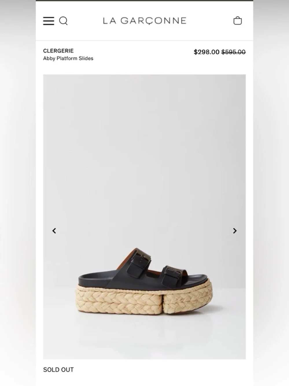 Robert Clergerie Qiana2 Buckle Espadrille Platform Sandals Black Size-37 NIB